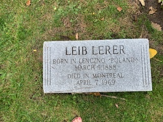 Nagrobek Lejba Lerera w Montrealu