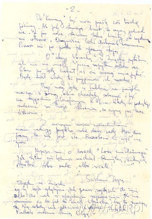 List E. Stachury do M. Dereckiego