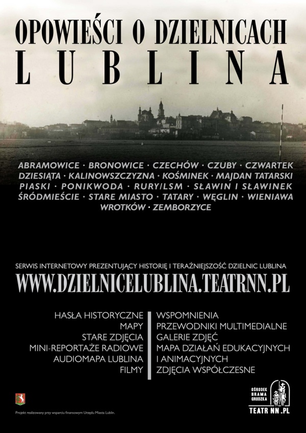 Plakat projektu "Opowieści o dzielnicach Lublina"