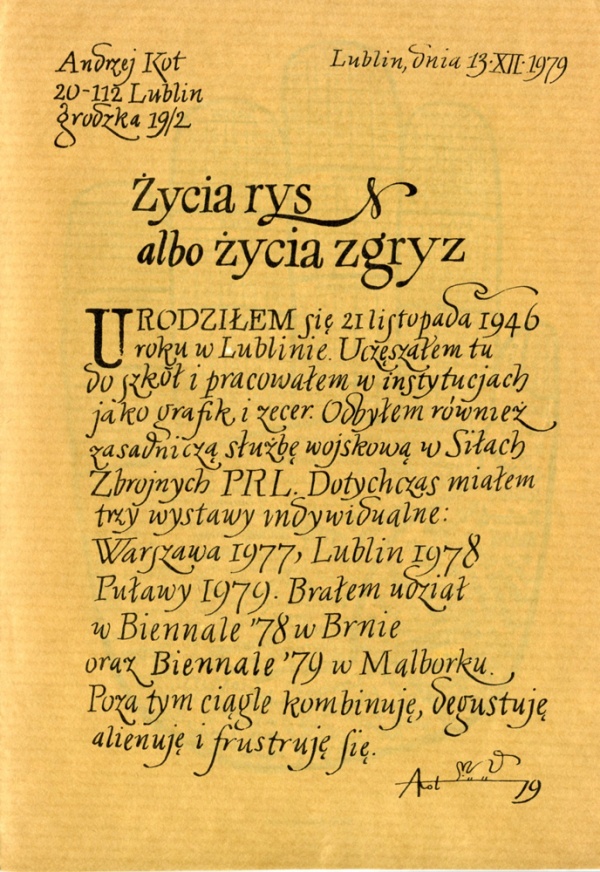 Kaligrafia, Życia rys III