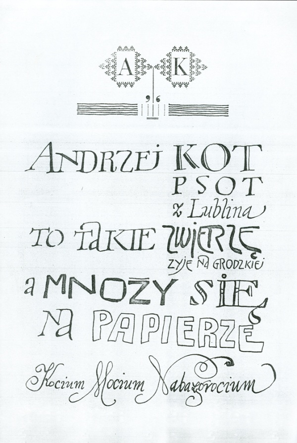 Kaligrafia, Andrzej Kot Psot