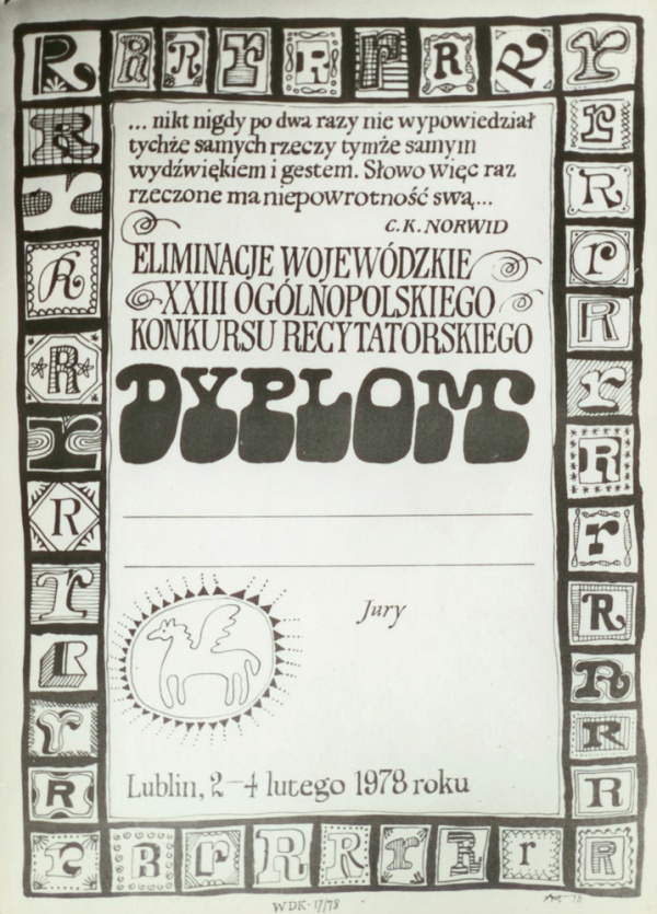 Kaligrafia, XXIII Ogulnopolski Konkurs Recytatorski