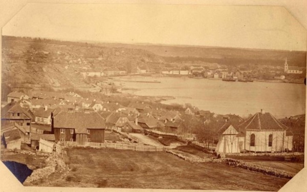Panorama of Larvik from about 1865