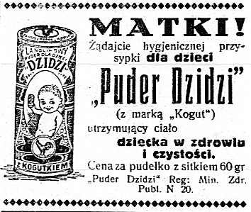 Reklama „Pudru Dzidzi”, „Chwila”, 13 II 1927