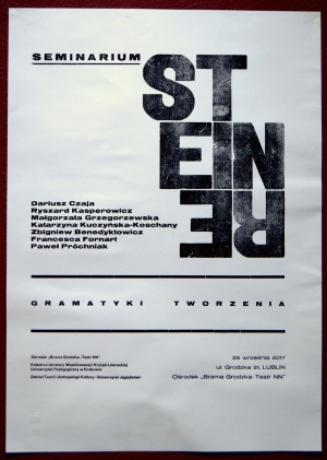 Afisz seminarium "Steiner. Rzeczywiste obecności"