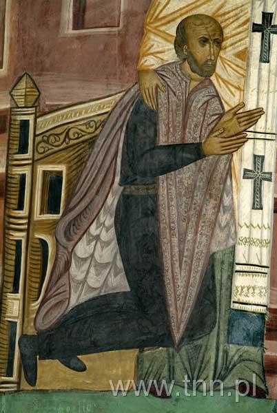 Freski Kaplicy Zamkowej - Jagiełło adorujący Matkę Boską