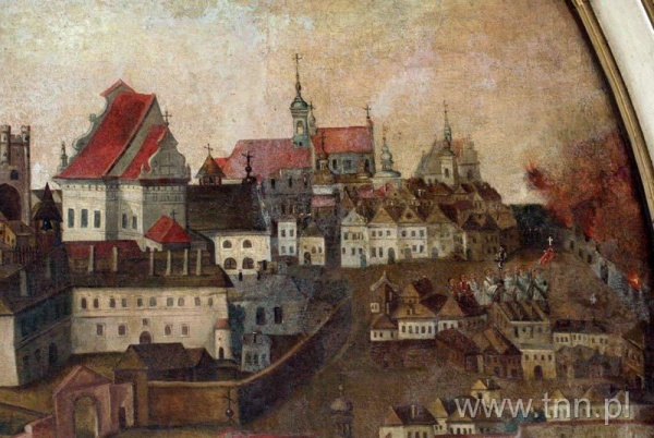 Fragment obrazu "Pożar miasta Lublina"