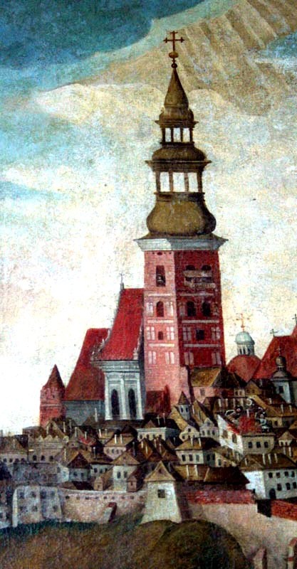 Kościół Św. Michała w Lublinie - fragment obrazu "Pożar miasta Lublina"