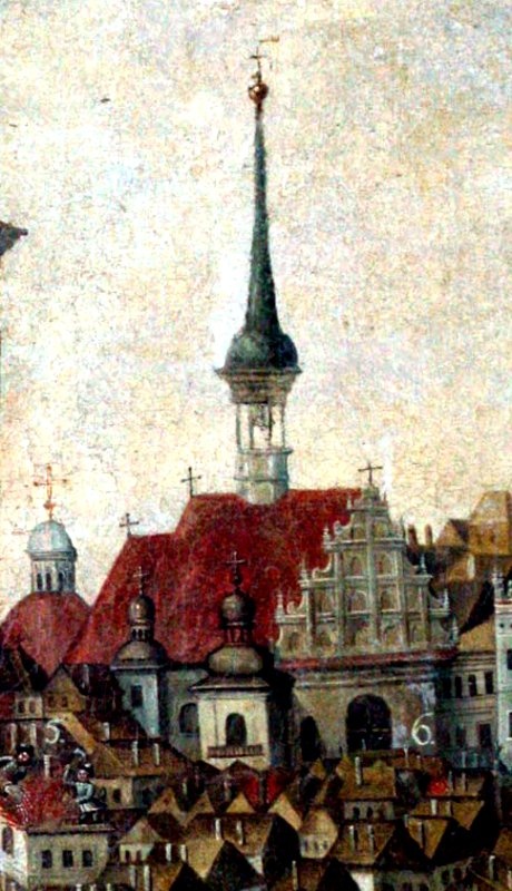 Kościół Dominikanów w Lublinie - fragment obrazu "Pożar miasta Lublina"