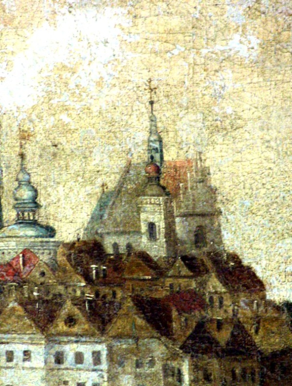 Kościół powizytkowski w Lublinie - fragment obrazu "Pożar miasta Lublina"