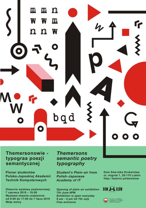 Plakat do wystawy Themersonowie - typografia poezji semantycznej
