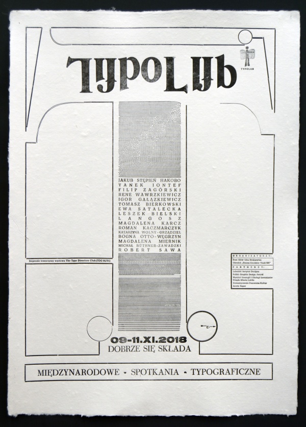 Afisz przygotowany z okazji Międzynarodowych Spotkań Typograficznych - Typolub 2018