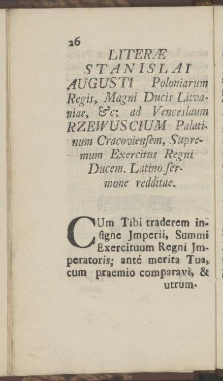 Przykładowa strona z publikacji Monumenta Virtutis Venceslai Rzewuscii Palatini