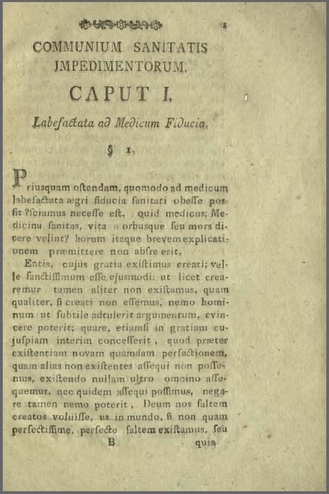 Przykładowa strona z publikacji Opusculum Impedimenta Quædam Sanitatis Communia Exhibens