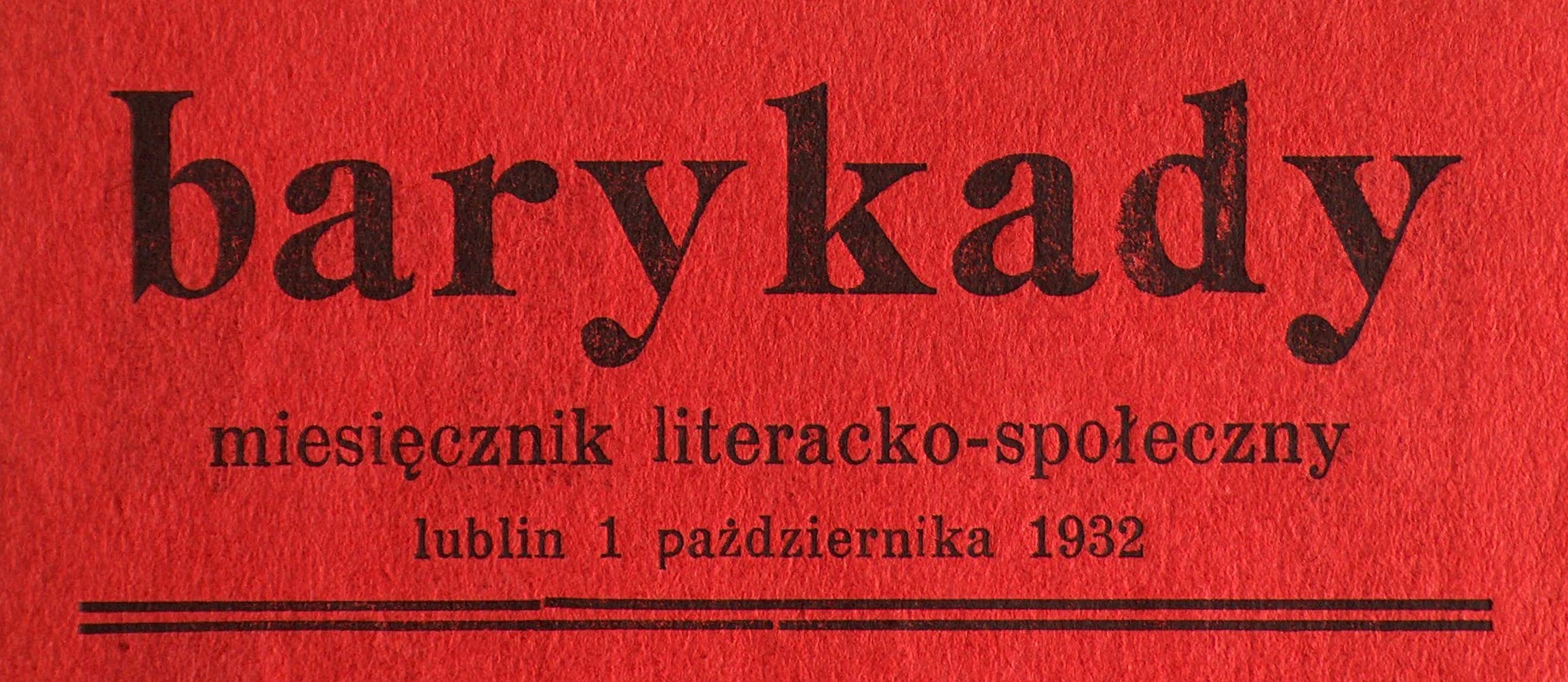 Winieta miesięcznika "Barykady : miesięcznik literacko-społeczny" 1932, nr 1