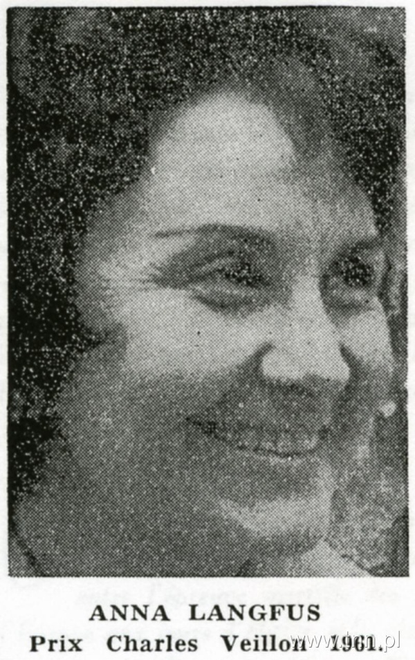 Anna Langfus, laureatka Prix Charles Veillon, 1961