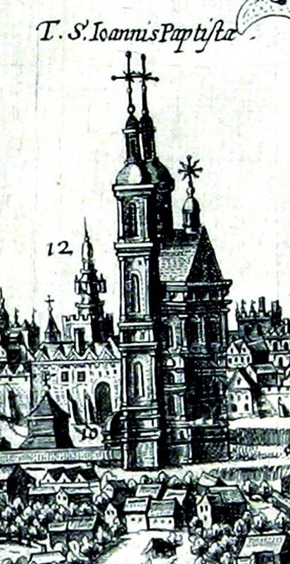 Katedra w Lublinie - fragment Widoku Lublina Hogenberga i Brauna