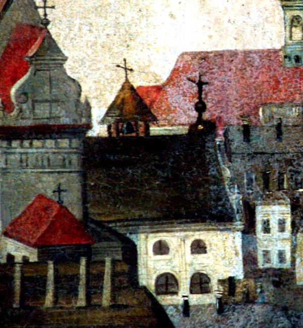 Kościół Św. Ducha w Lublinie - fragment obrazu "Pożar miasta Lublina"