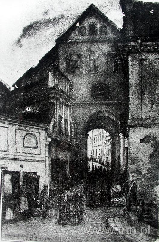 Brama Grodzka w Lublinie, rysunek Mariana Trzebińskiego