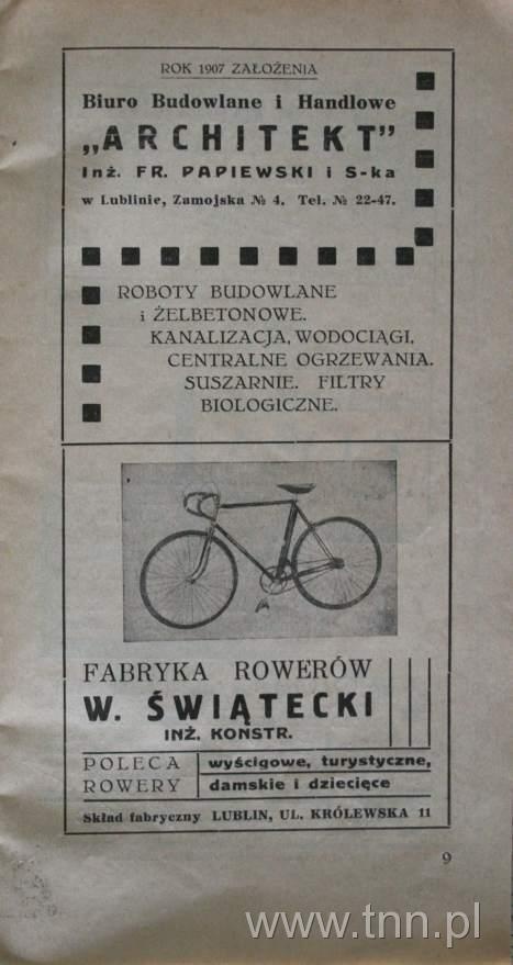 Przykłady typografii reklamowej umieszczone w informatorze „Dni Lublina i Zamościa”
