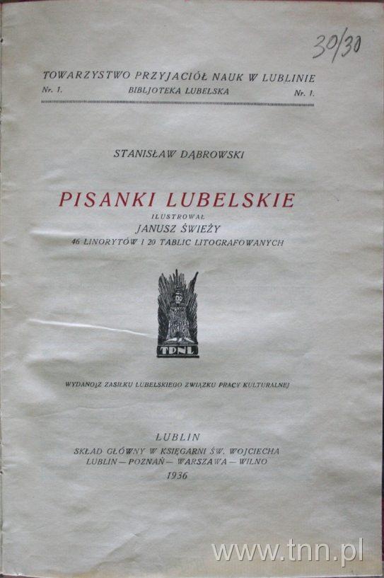 Okładka "Pisanek lubelskich" S. Dąbrowskiego