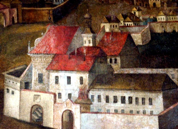 Kościół karmelitanek w Lublinie - fragment obrazu "Pożar miasta Lublina"