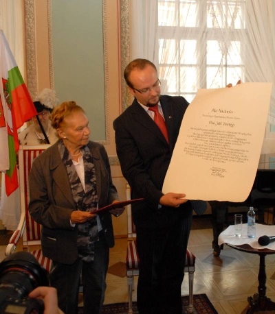 Uroczystość wręczenia Julii Hartwig tytułu Honorowego Obywatela Miasta Lublin