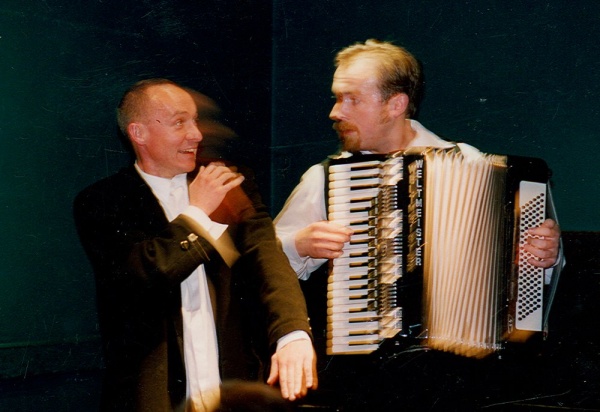 Witold Dąbrowski i Bartosz Stańczyk podczas premiery spektaklu "Był sobie raz"