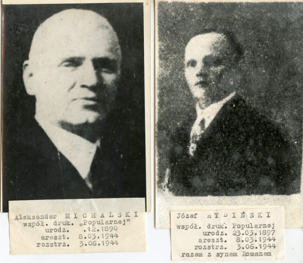 Aleksander Michalski i Józef Rybiński właściciele drukarni "Popularna" w Lublinie