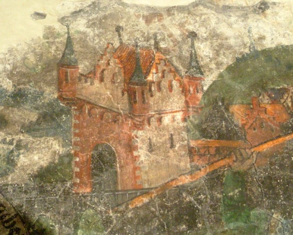 Brama Krakowska, fragment polichromii z Kamienicy Lubomelskich w Lublinie