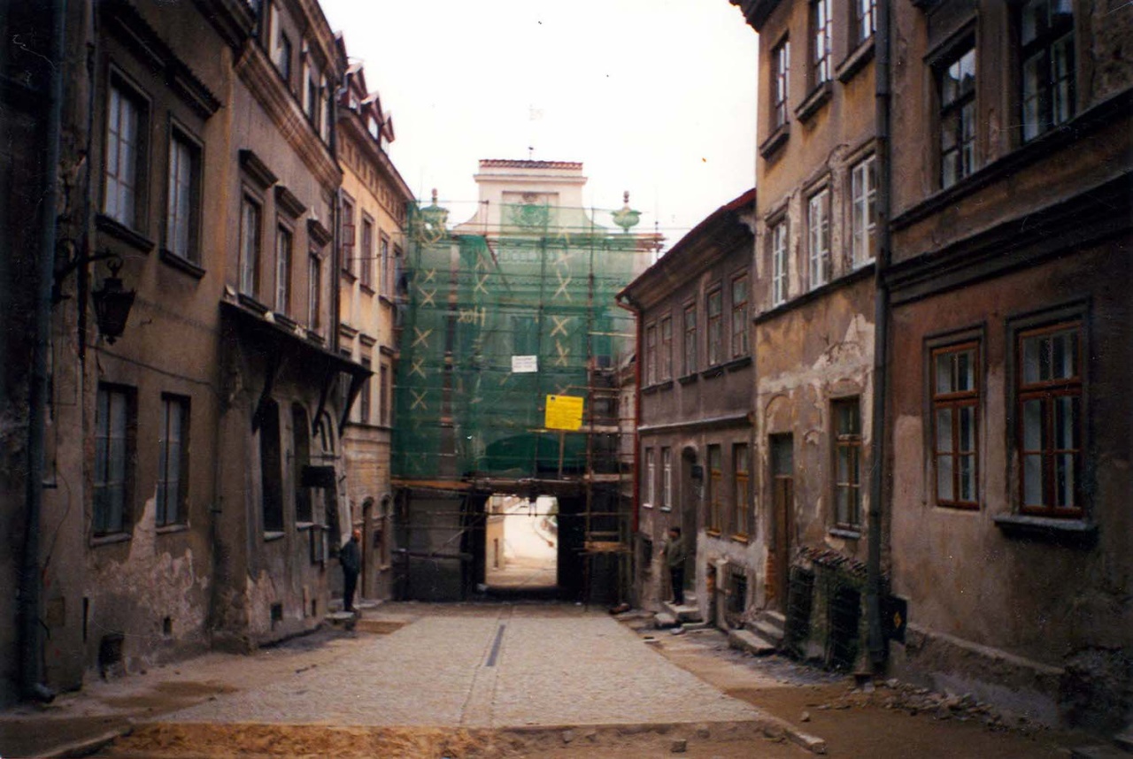 Brama Grodzka w Lublinie podczas remontu. Fotografia