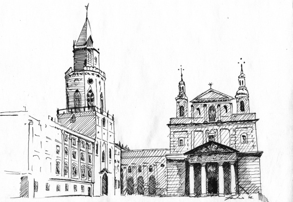 Plac Katedralny. Rysunek