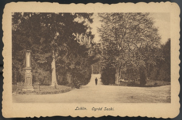Dawny widok Ogrodu Saskiego w Lublinie, od Al. Racławickich