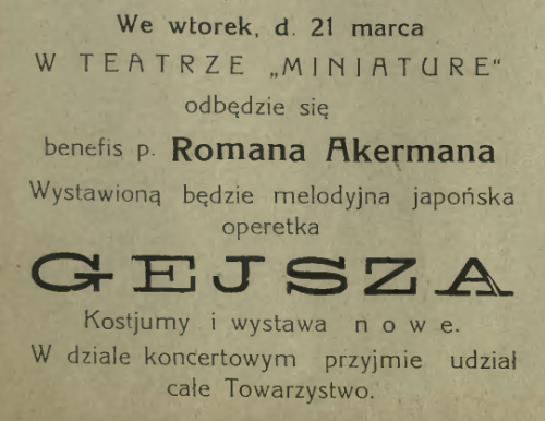 enefis Romana Akermana, Myśl Żydowska, R. 1, 1916, nr 3 (ze zbiorów Wojewódzkiej Biblioteki Publicznej im. H. Łopacińskiego w Lublinie, www.bc.wbp.lublin.pl)