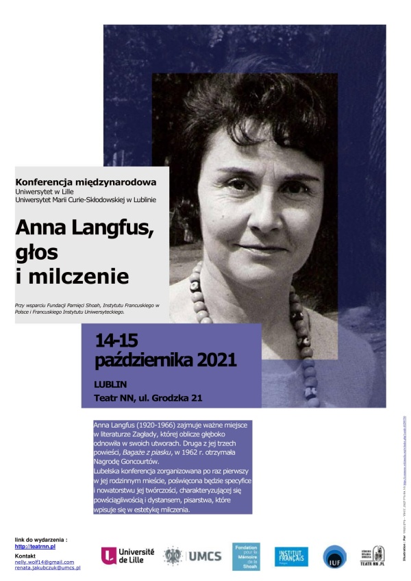 Anna Langfus, la Shoah, le silence et la voix / Konferencja międzynarodowa "Anna Langfus, głos i milczenie"